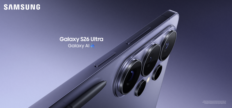 Images of the new Samsung Galaxy S26 series accompanied by an article that discusses its upcoming release.