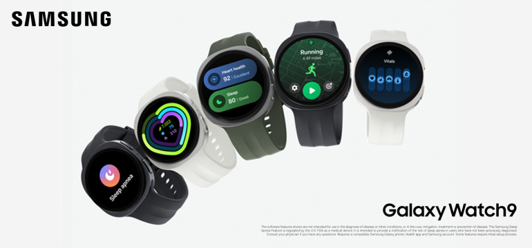 Samsung Galaxy Watch9 smartwatch displaying health tracking dashboard on wrist